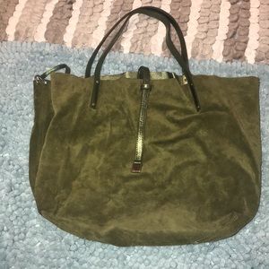 Tiffany and Co olive green reversible tote